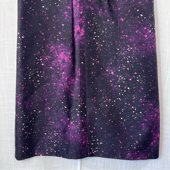 Club Monaco Black Ophelia Galaxy Space Print Silk Shift Dress Size 00 - Picture 7 of 16